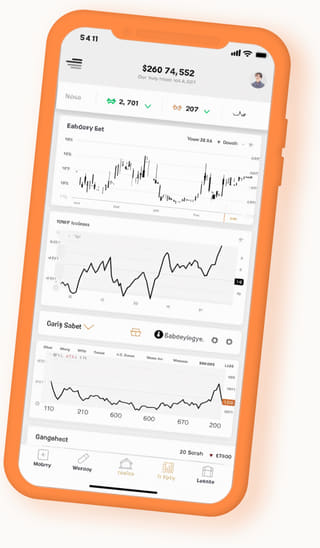 application numérique Vaste Investène sur appareil mobile web